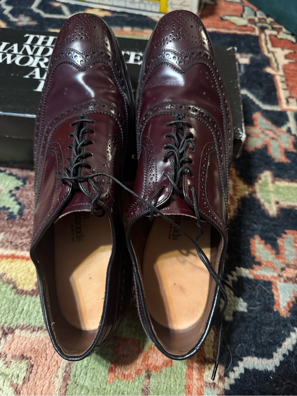 Allen Edmonds Burgundy Wingtip Oxfords - Picture 2 of 8